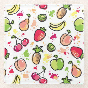 Posavasos De Vidrio la mano dibujada da fruto modelo