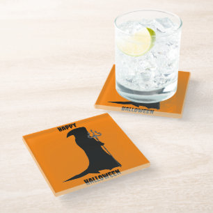 Posavasos De Vidrio La montaña rusa de Halloween de Grim Reaper