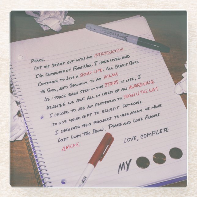 Posavasos De Vidrio La montaña rusa de mis tres centavos (Anverso)