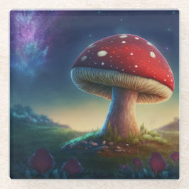 Posavasos De Vidrio La montaña rusa de Spacey Amanita Muscaria