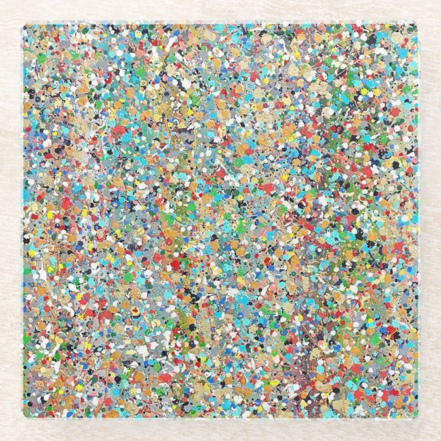 Posavasos De Vidrio La montaña rusa de vidrio de Confetti (Anverso)