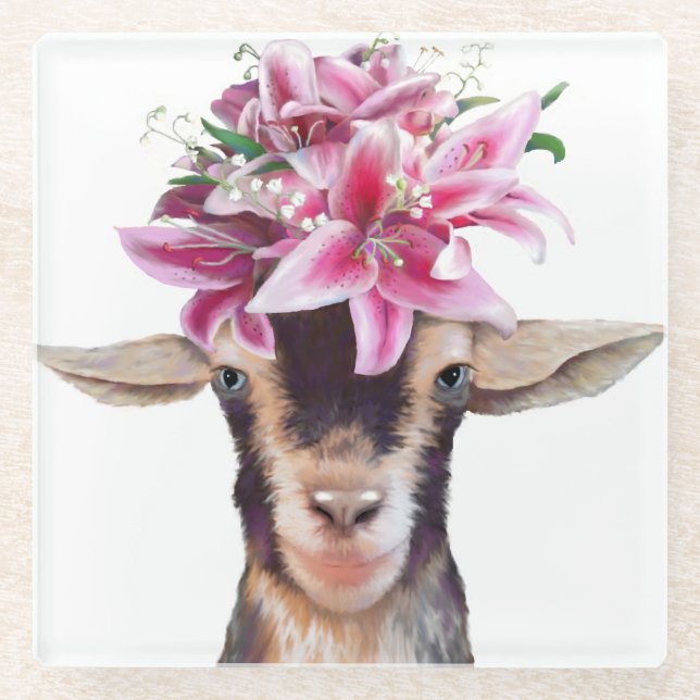 Posavasos De Vidrio La montaña rusa de vidrio Lily the Goat (Anverso)