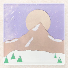 Posavasos De Vidrio La montaña rusa del vidrio con la escena de la mon