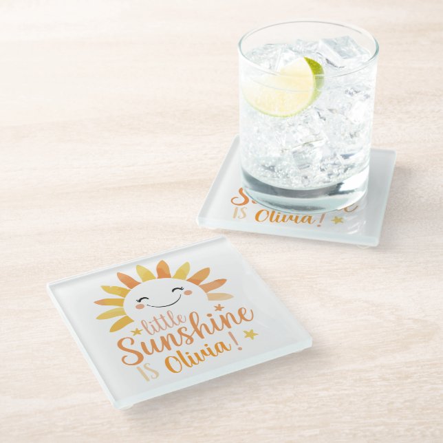 Posavasos De Vidrio La montaña rusa personalizada Little Sunshine (Angular)