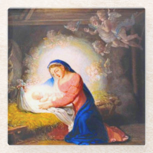 Posavasos De Vidrio La Natividad de Cristo