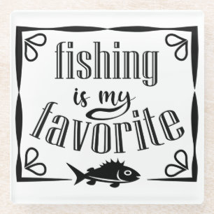 Posavasos De Vidrio La pesca es mi cita favorita
