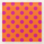 Posavasos De Vidrio La polka de Fuchsia da puntapiés al naranja<br><div class="desc">La polka de Fuchsia da puntapiés al naranja</div>