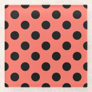 Posavasos De Vidrio La polka negra se pega sobre el coral vivo