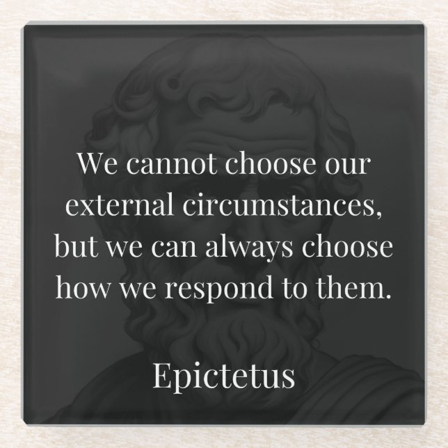 Posavasos De Vidrio La sabiduría de Epictetus: Empoderamiento a través (Anverso)