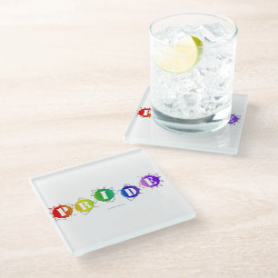 Posavasos De Vidrio La señal de orgullo de colores arcoíris de Slipper