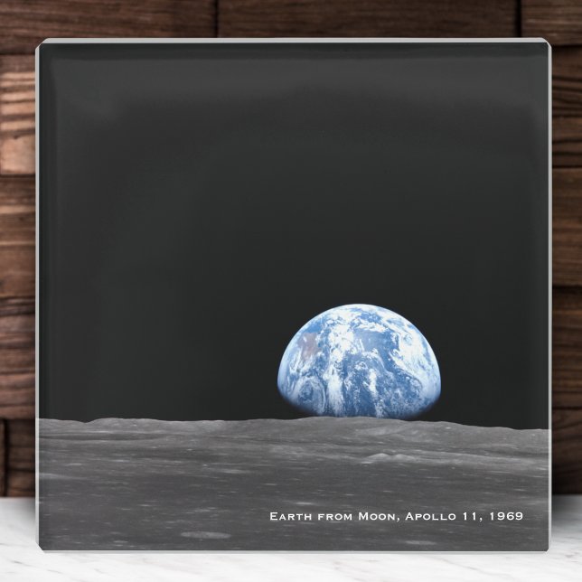 Posavasos De Vidrio La Tierra Se Levanta Sobre La Luna, Apolo 11, Coci (Subido por el creador)