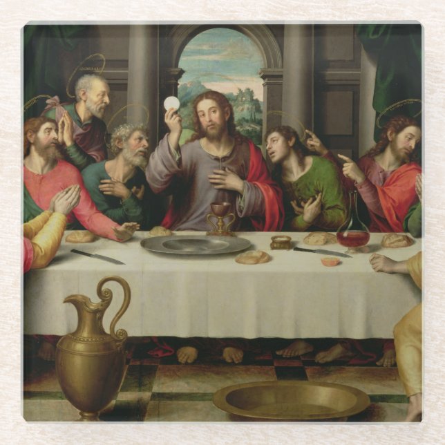 Posavasos De Vidrio La última cena 5 (Anverso)