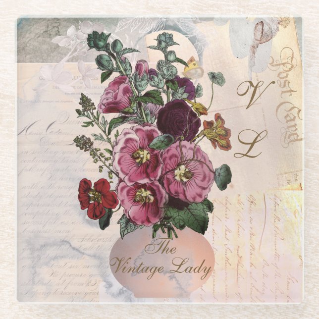 Posavasos De Vidrio La vesícula Lady Vase + Monograma (Anverso)