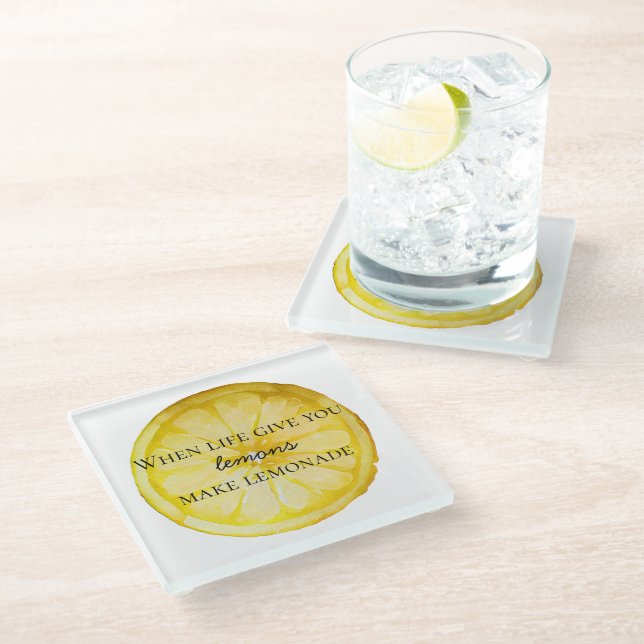 Posavasos De Vidrio La Vida Blanca Te Da Una Cita De Lemons (Angular)