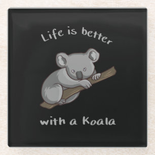 Posavasos De Vidrio La Vida Es Mejor Con Koala