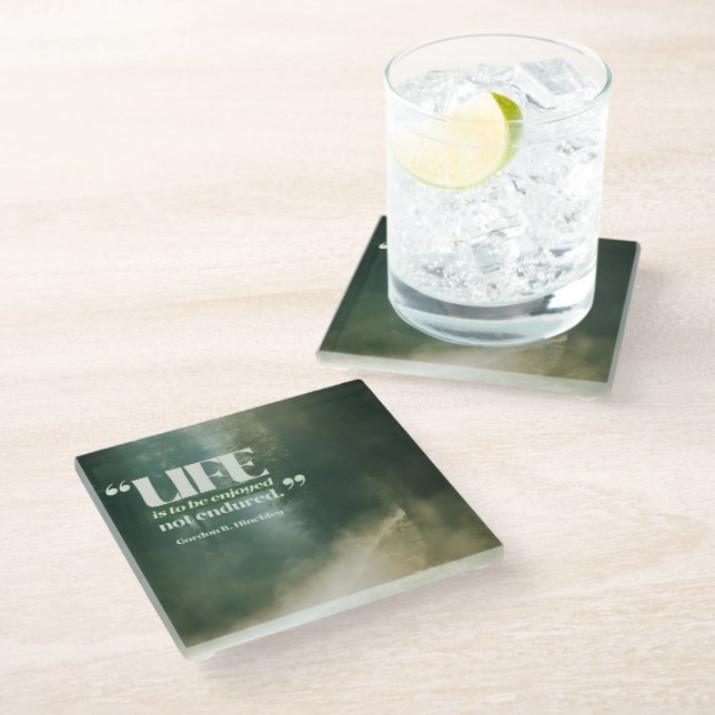 Posavasos De Vidrio La vida es para ser disfrutada (Angular)