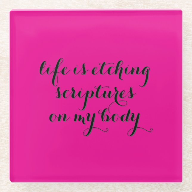 Posavasos De Vidrio La vida se acerca (Anverso)