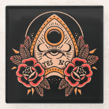 La vieja escuela planchette Tattoo Coaster
