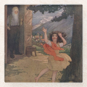 Posavasos De Vidrio La vintage Johanna Spyri Heidi de los Alpes Suizos