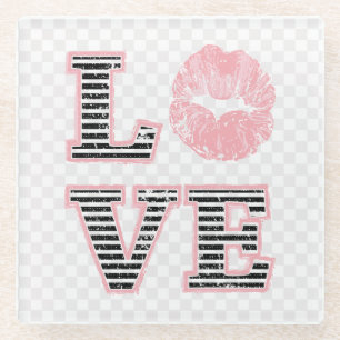 Posavasos De Vidrio Labios de amor