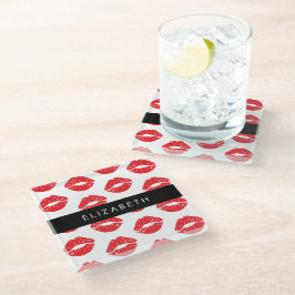 Posavasos De Vidrio Labios Rojos, Labios Rojos, Patrón De Labios, Su N