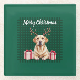 Posavasos De Vidrio Labrador Reindeer