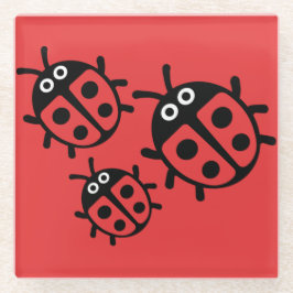 Posavasos De Vidrio ladybird y Ladybug