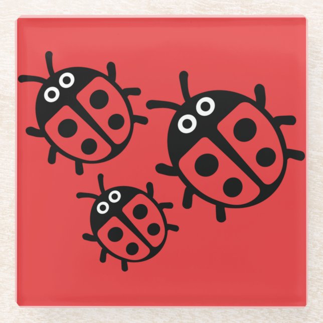 Posavasos De Vidrio ladybird y Ladybug (Anverso)