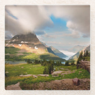 Posavasos De Vidrio Lago alpino nublado mountains el  