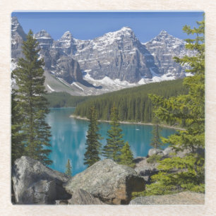 Posavasos De Vidrio Lago Moraine, Rockies canadienses, Alberta, Canadá