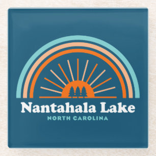 Posavasos De Vidrio Lago Nantahala Arcoiris de Carolina del Norte
