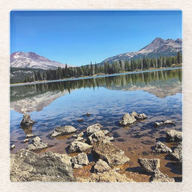 Posavasos De Vidrio Lago Sparks, Oregon (Anverso)