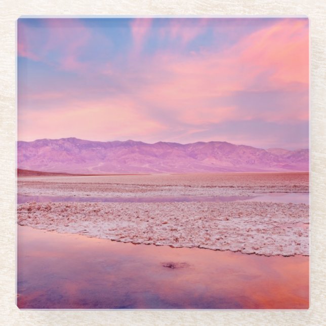 Posavasos De Vidrio Lago water, Badwater, Death Valley (Anverso)