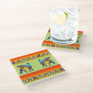 Posavasos De Vidrio Lamassu en vidrio esmaltado para posavasos