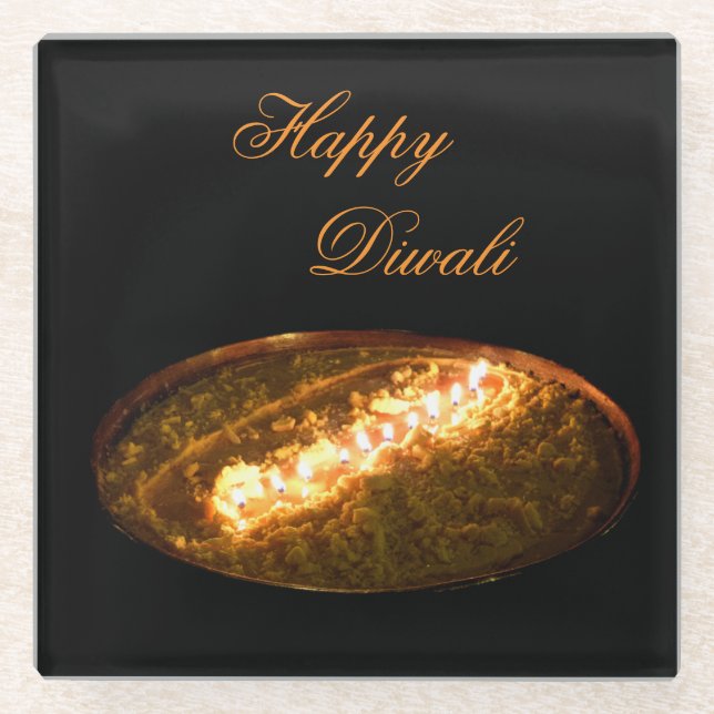 Posavasos De Vidrio Lámpara de mantequilla tibetana (Anverso)