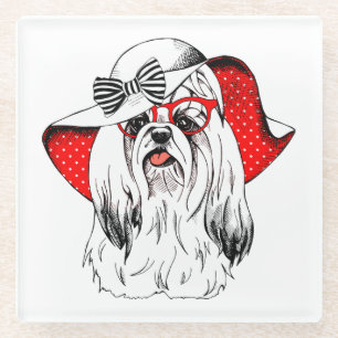 Posavasos De Vidrio Lanzamiento de la moda de Yorkie