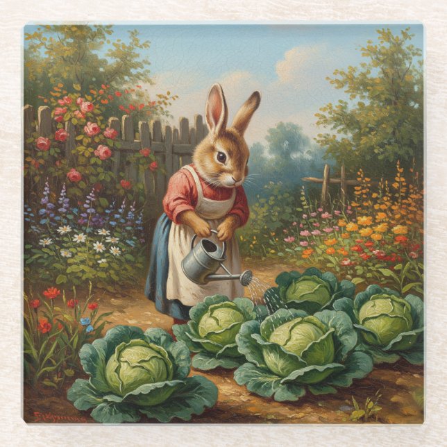 Posavasos De Vidrio Lapine aux choux (Anverso)