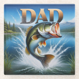 Posavasos De Vidrio Largemouth Bass Dad