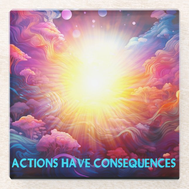 Posavasos De Vidrio Las acciones tienen consecuencias (Anverso)
