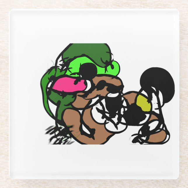 Posavasos De Vidrio Las cabras son divertidas (Anverso)