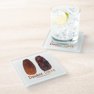 Posavasos De Vidrio Las dos fechas de SlipperyJoe pasas arrugadas dora