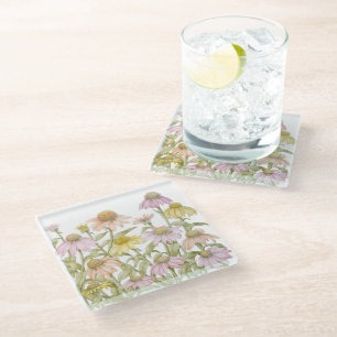 Posavasos De Vidrio Las flores acuarela Arte botánico