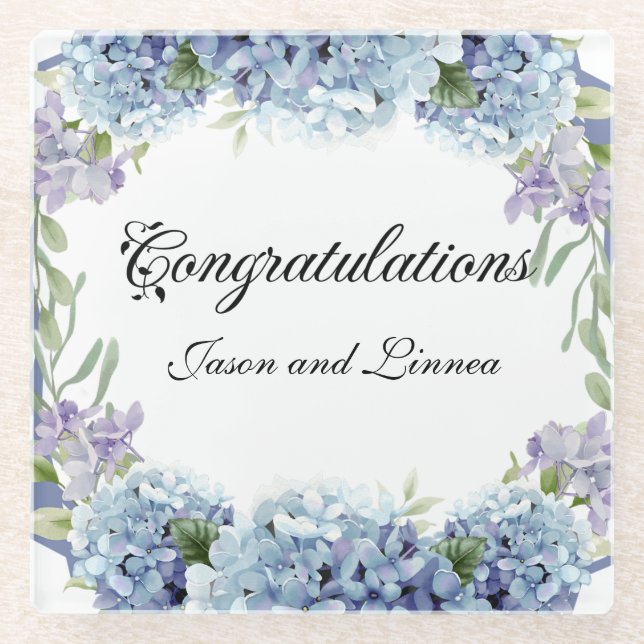 Posavasos De Vidrio Las Flores Olvidantes De Las Flores De Agua Elegan (Anverso)