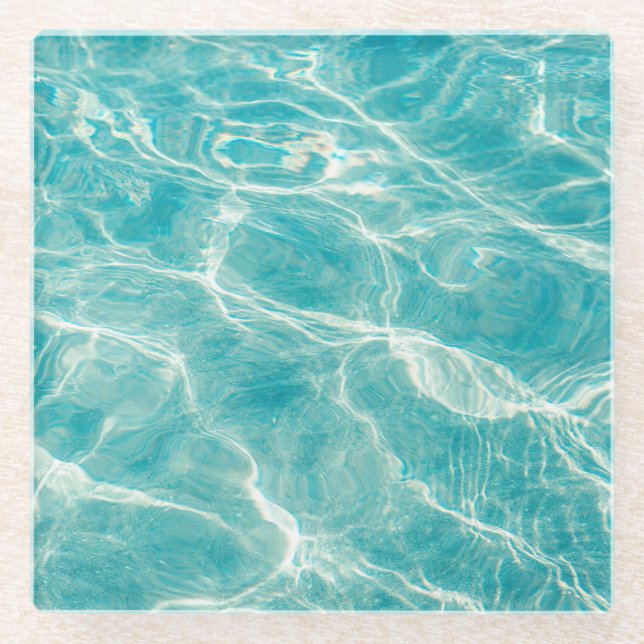 Posavasos De Vidrio las olas del mar (Anverso)