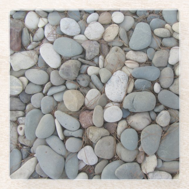 Posavasos De Vidrio Las piedras del río caen en los patrones del otoño (Anverso)