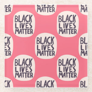 Posavasos De Vidrio Las vidas negras importan, el patrón caligráfico