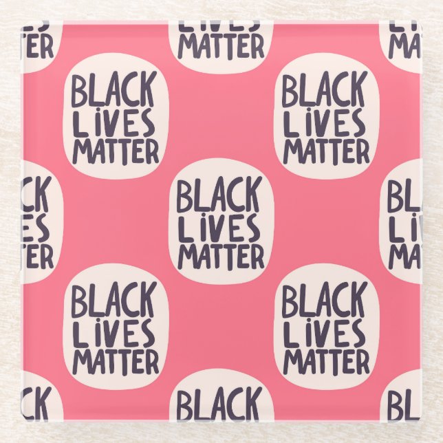 Posavasos De Vidrio Las vidas negras importan, el patrón caligráfico (Anverso)