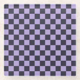 Posavasos De Vidrio Lavender haze checkerboard pattern
