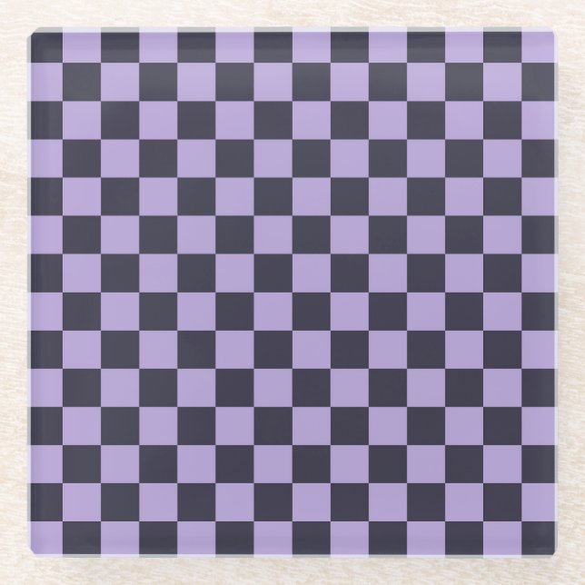 Posavasos De Vidrio Lavender haze checkerboard pattern (Anverso)