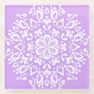 Posavasos De Vidrio Lavender Mandala